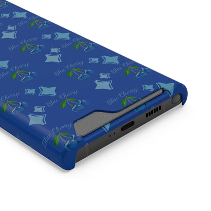 Blue Cherry© Limited Edition Slim Lightweight DuraFlex© Safe Impact Resistant Phone Case With Card Holder Compatible with iPhone 13, and Samsung Galaxy S21, S22 models