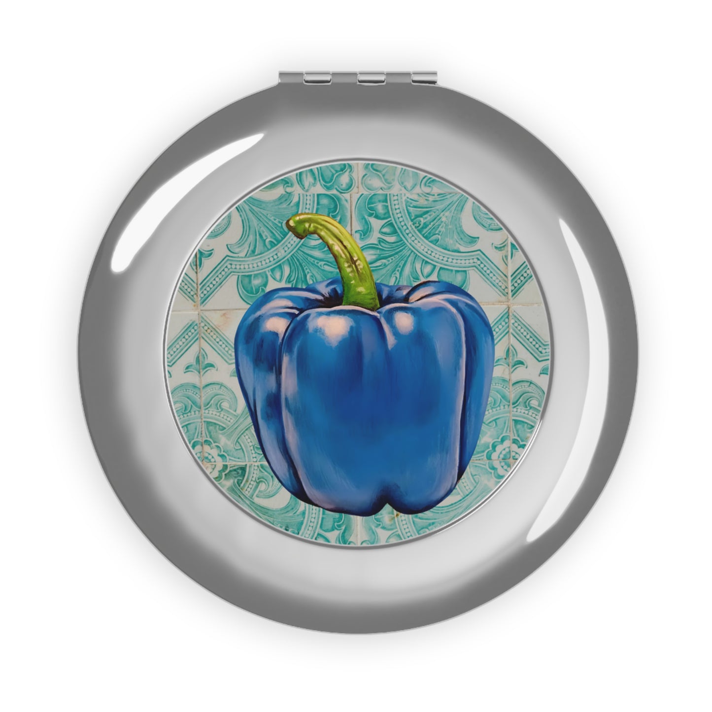 Pepper Blue© Look Great Deluxe Silver Brass International Posh Compact Travel Hard Wearing All Weather Mirror