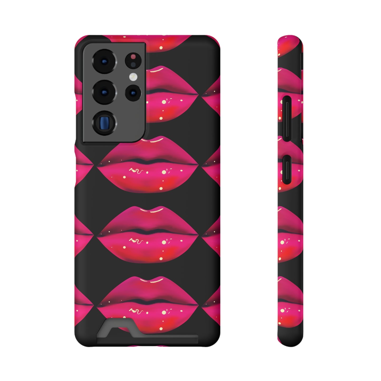 Lip Drip© Limited Edition Slim Lightweight DuraFlex© Safe Impact Resistant Phone Case With Card Holder Compatible with iPhone 13, and Samsung Galaxy S21, S22 models