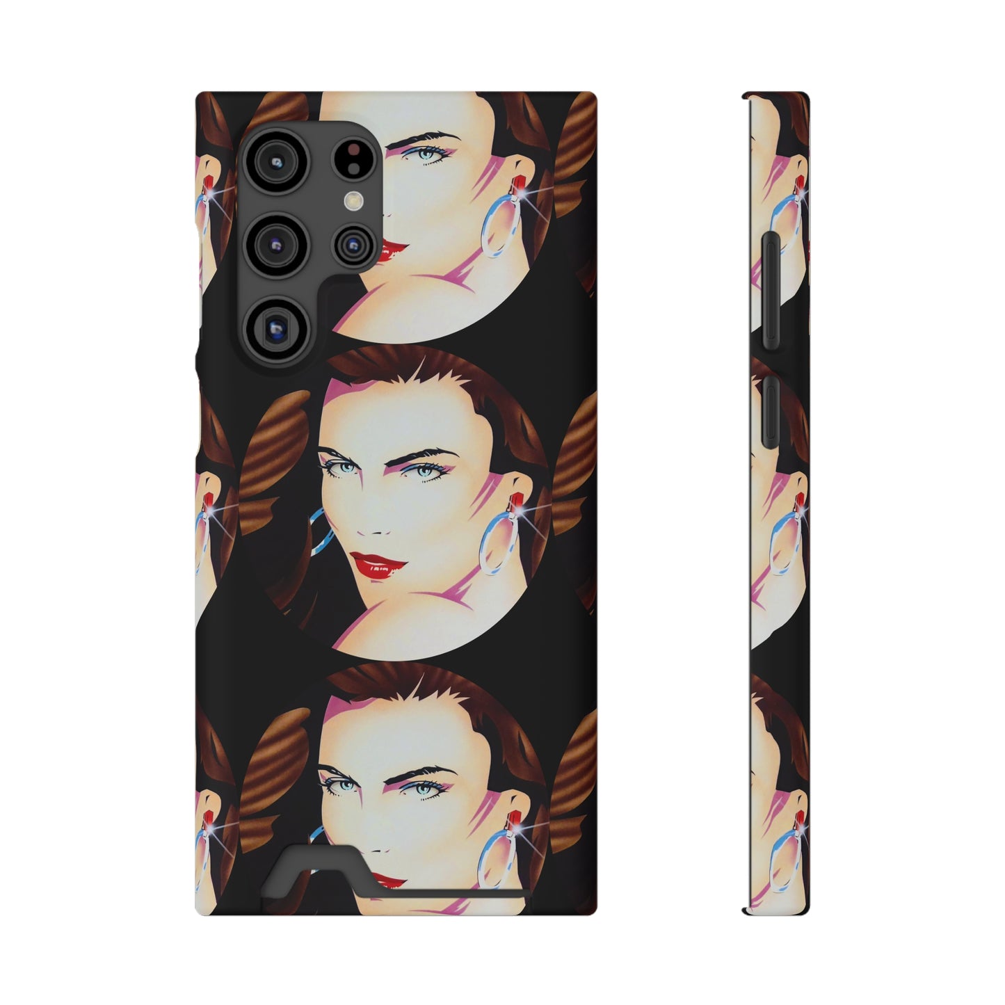 Lady Print© Limited Edition Slim Lightweight DuraFlex© Safe Impact Resistant Phone Case With Card Holder Compatible with iPhone 13, and Samsung Galaxy S21, S22 models