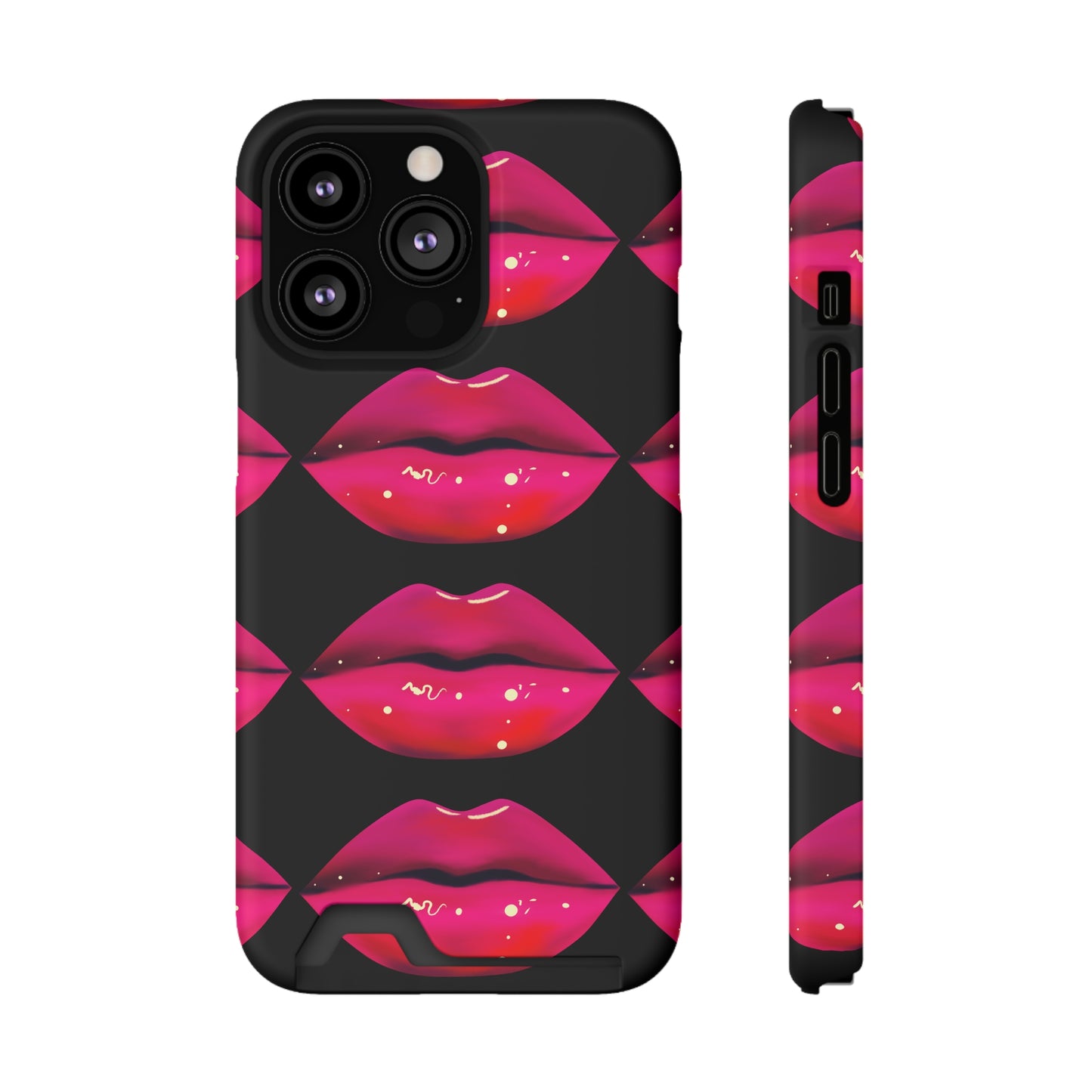 Lip Drip© Limited Edition Slim Lightweight DuraFlex© Safe Impact Resistant Phone Case With Card Holder Compatible with iPhone 13, and Samsung Galaxy S21, S22 models