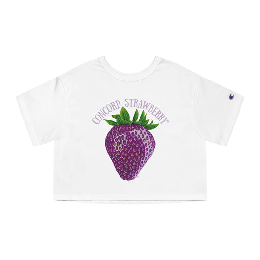 Concord Strawberry© Deluxe Premium 100% Cotton Champion Women's Heritage Super Soft Town And Country Cropped T-Shirt