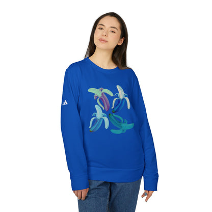 Banana Blue© Luxturnal© Adidas® Limited Unisex Super Soft Deluxe Cozy Fleece Crewneck Sweatshirt In Banana Butter