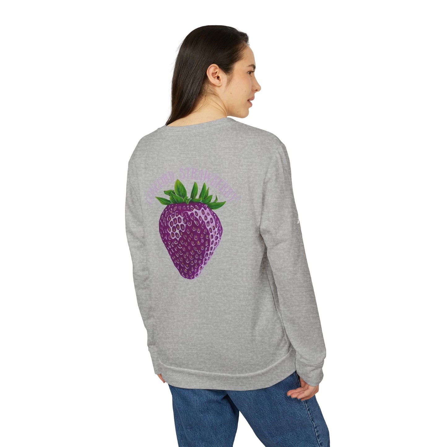 Concord Strawberry© Luxturnal© Adidas® Unisex Super Soft Deluxe Cozy Fleece Crewneck Sweatshirt