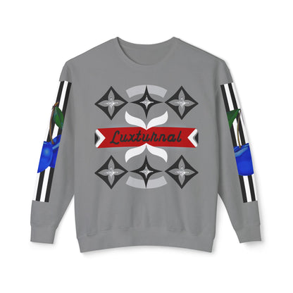 Luxturnal Posh© Deluxe American Made Comfort Relaxed Premium Cotton Lightweight Crewneck Sweatshirt Unisex In Paparazzi