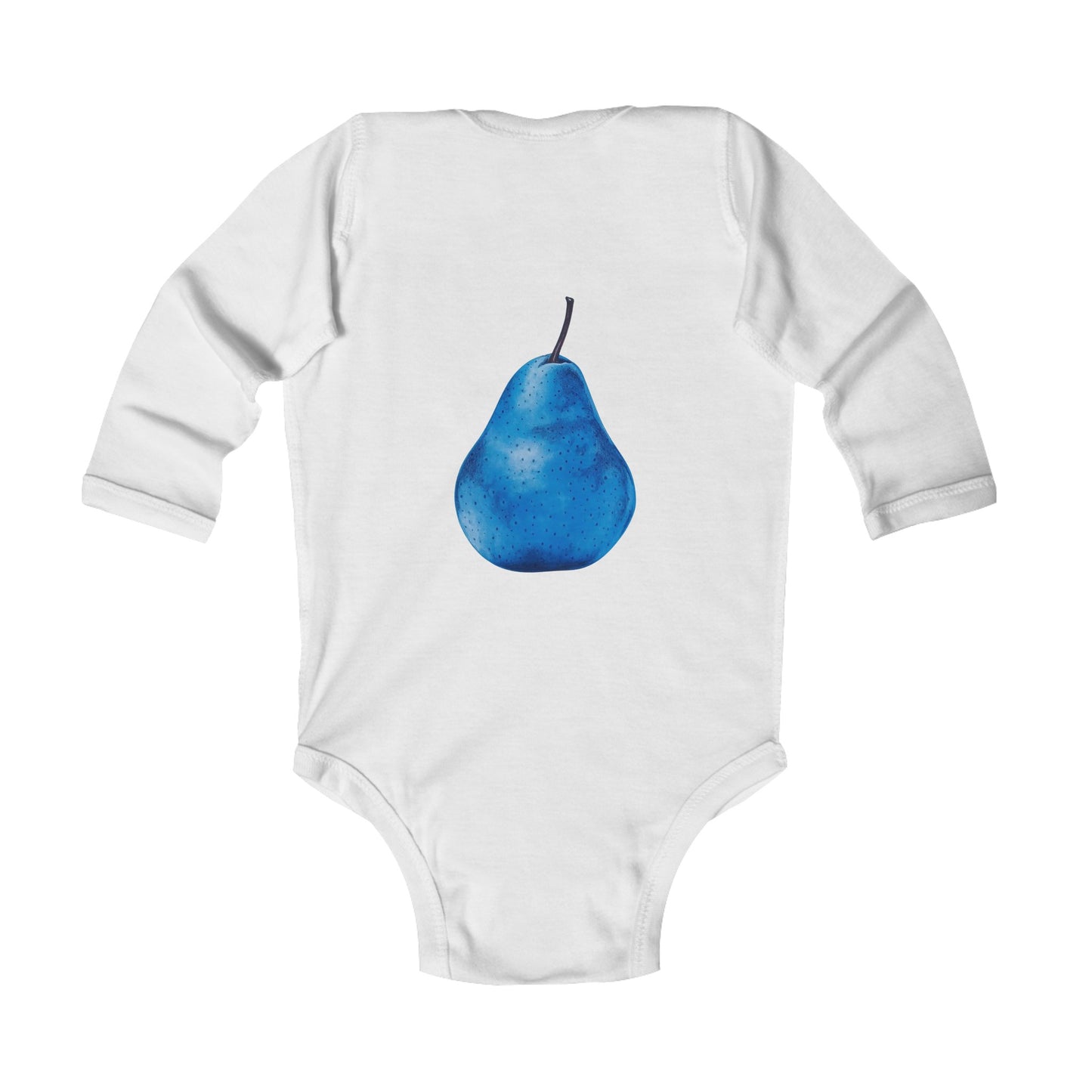 Pear Blue© Super Soft Infant Long Sleeve Bodysuit 100% Deluxe Premium Cotton From American Boutique