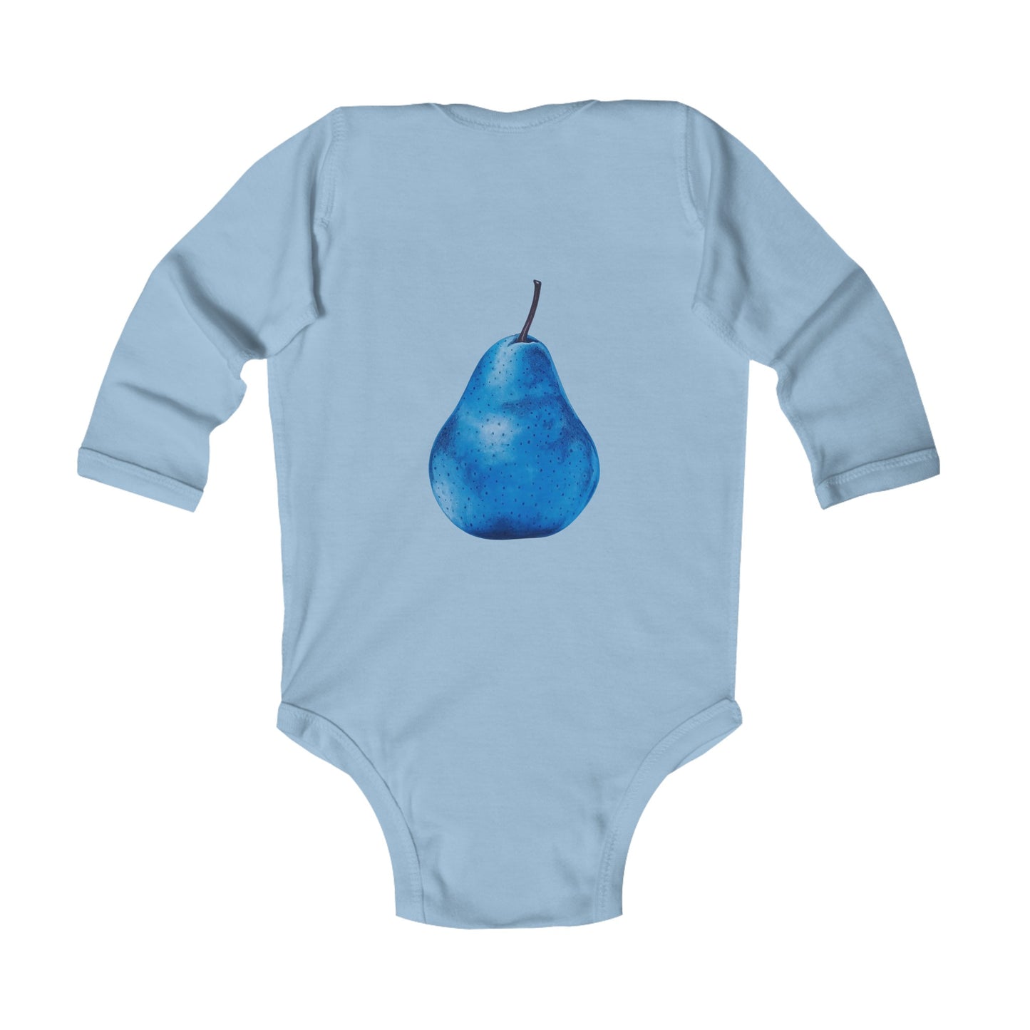 Pear Blue© Super Soft Infant Long Sleeve Bodysuit 100% Deluxe Premium Cotton From American Boutique