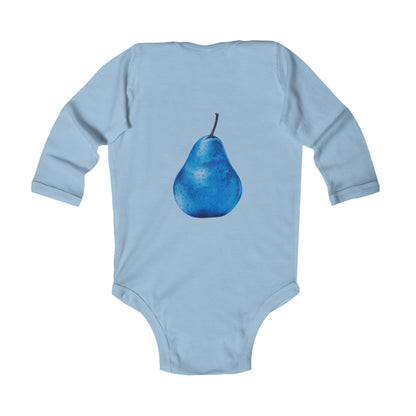 Pear Blue© Super Soft Infant Long Sleeve Bodysuit 100% Deluxe Premium Cotton From American Boutique