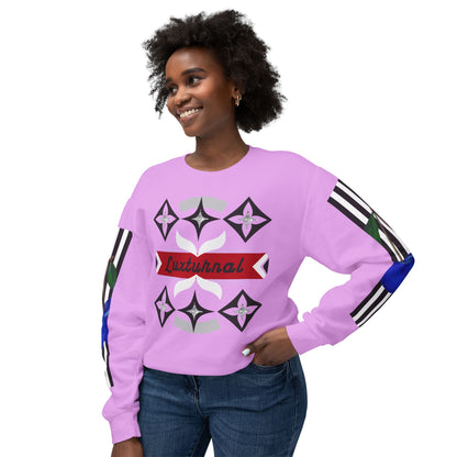 Luxturnal Posh© Deluxe American Made Comfort Relaxed Premium Cotton Lightweight Crewneck Sweatshirt Unisex In Paparazzi