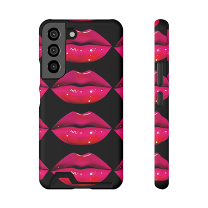 Lip Drip© Limited Edition Slim Lightweight DuraFlex© Safe Impact Resistant Phone Case With Card Holder Compatible with iPhone 13, and Samsung Galaxy S21, S22 models