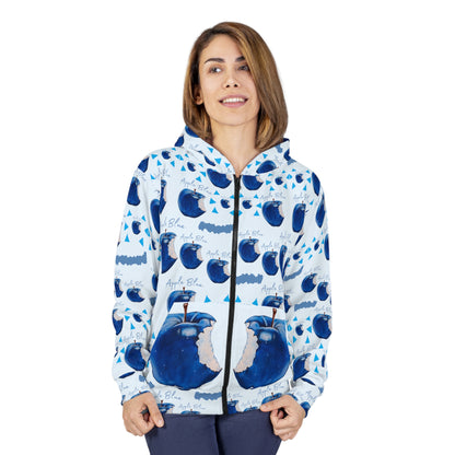 Apple Blue© Simple Soft And Comfort Deluxe Premium Unisex Zip Hoodie In Spring Sky Fresh Rain Mountain Breeze Up To 2XL