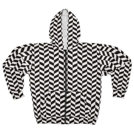 Luxturnal© Limited Edition Simple Soft And Comfort Deluxe Premium Unisex Zip Hoodie In Chevron Posh Up To 2XL