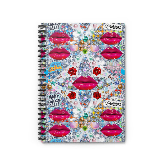 Lip Drip© "You Go Girl" Always Perfect Simply Sweet Spiral Notebook - Rule Lined