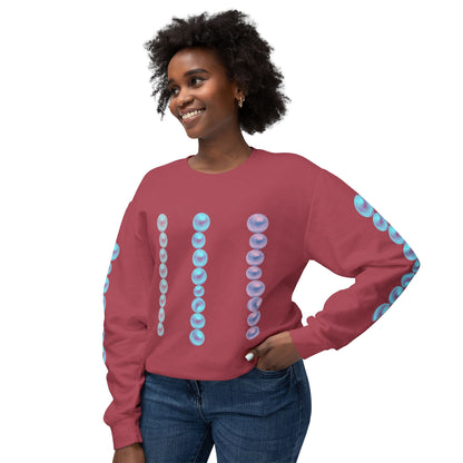 Posh Pearls© Deluxe American Made Comfort Relaxed Premium Cotton Lightweight Crewneck Sweatshirt Unisex