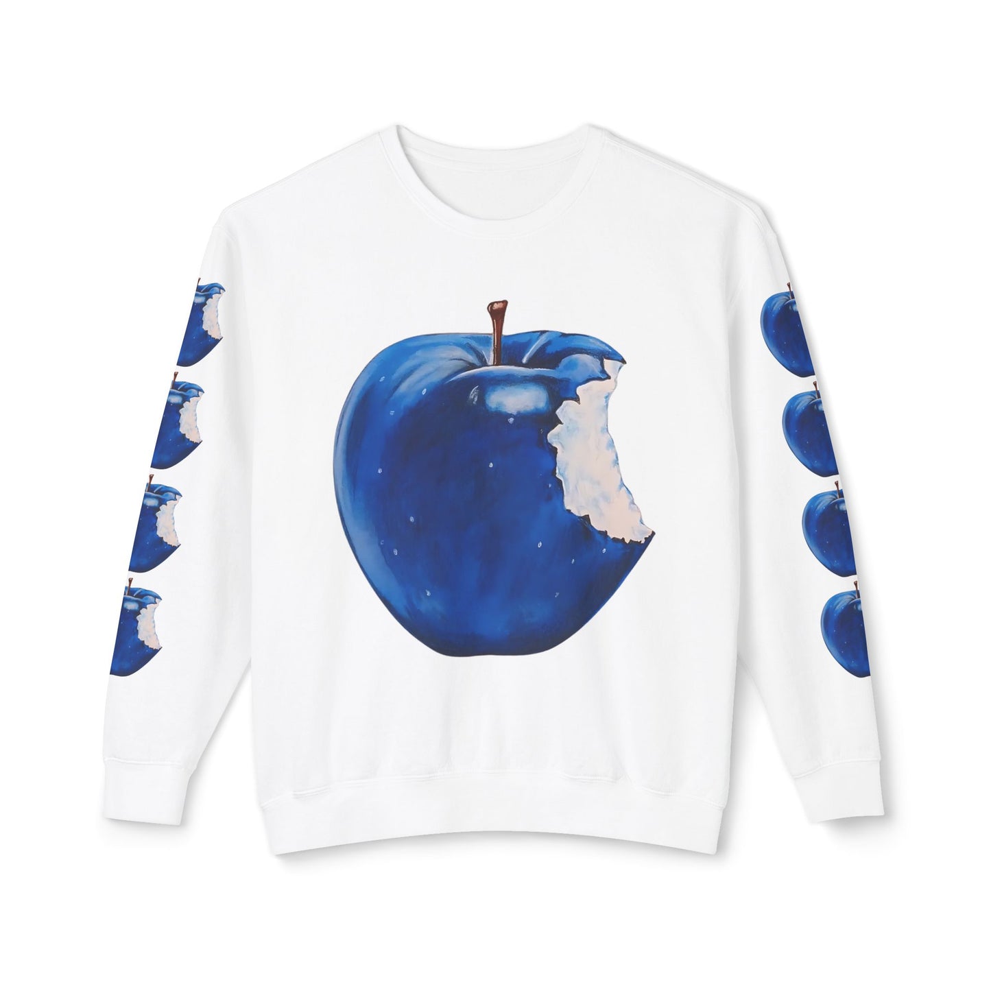 Apple Blue© Deluxe American Made Comfort Relaxed Premium Cotton Lightweight Crewneck Sweatshirt Unisex