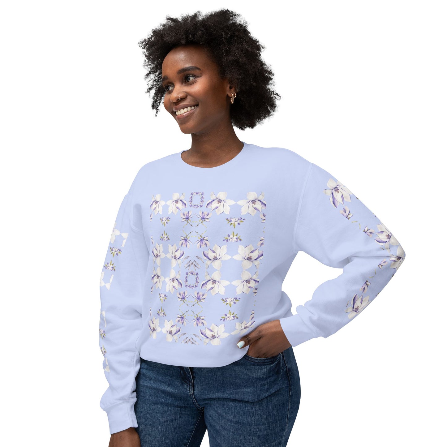 Princess Goddess© Deluxe American Made Comfort Relaxed Premium Cotton Lightweight Crewneck Sweatshirt Unisex