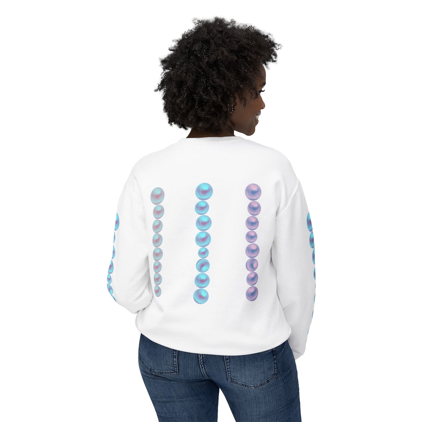 Posh Pearls© Deluxe American Made Comfort Relaxed Premium Cotton Lightweight Crewneck Sweatshirt Unisex