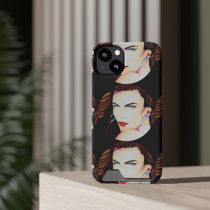 Lady Print© Limited Edition Slim Lightweight DuraFlex© Safe Impact Resistant Phone Case With Card Holder Compatible with iPhone 13, and Samsung Galaxy S21, S22 models