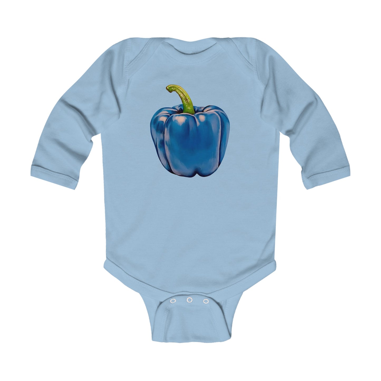 Pepper Blue© Super Soft Infant Long Sleeve Bodysuit 100% Deluxe Premium Cotton From American Boutique