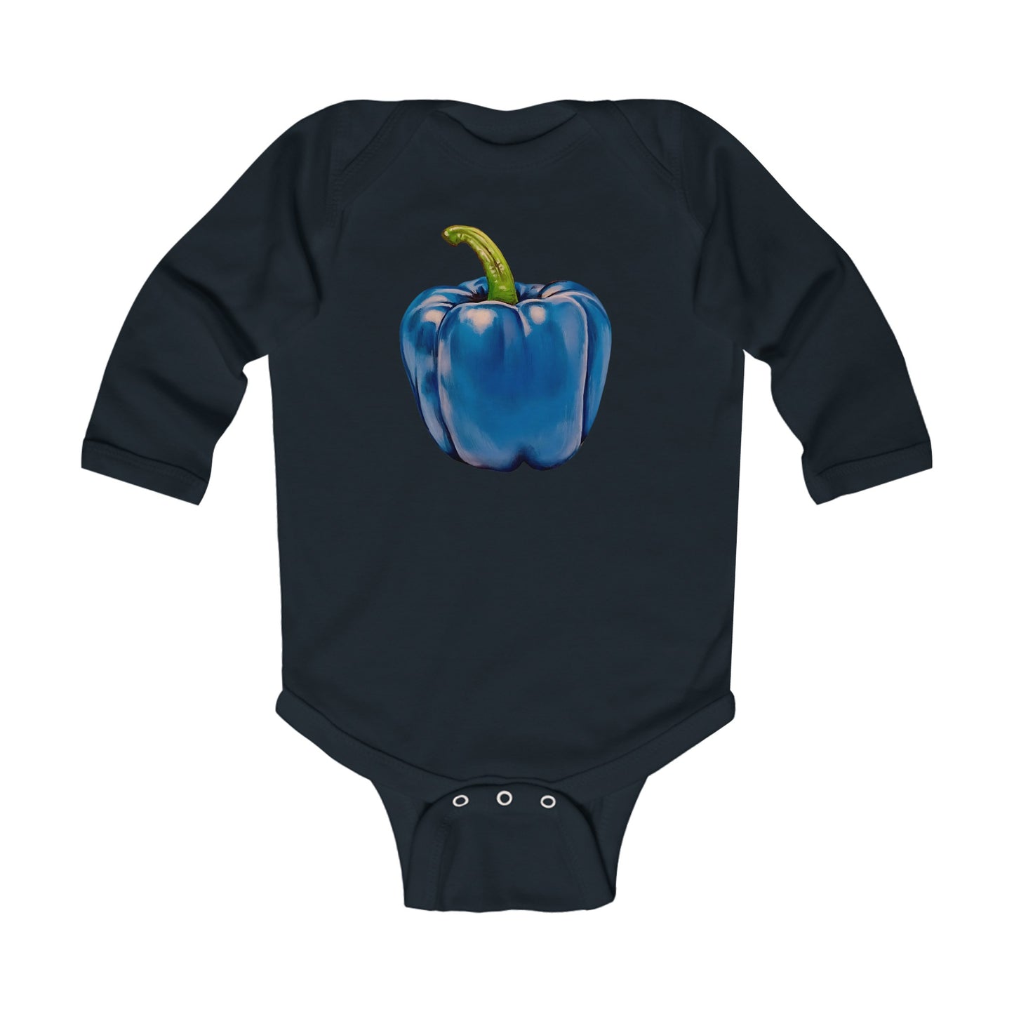 Pepper Blue© Super Soft Infant Long Sleeve Bodysuit 100% Deluxe Premium Cotton From American Boutique