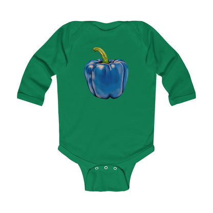 Pepper Blue© Super Soft Infant Long Sleeve Bodysuit 100% Deluxe Premium Cotton From American Boutique