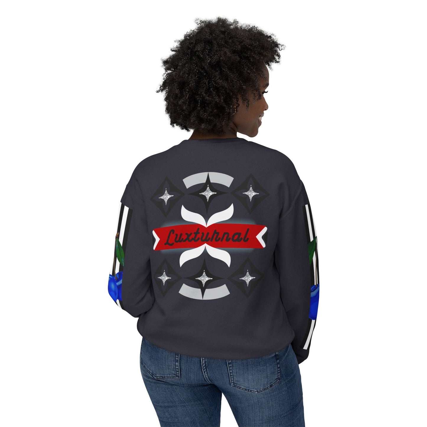 Luxturnal Posh© Deluxe American Made Comfort Relaxed Premium Cotton Lightweight Crewneck Sweatshirt Unisex In Paparazzi