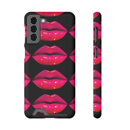 Lip Drip© Limited Edition Slim Lightweight DuraFlex© Safe Impact Resistant Phone Case With Card Holder Compatible with iPhone 13, and Samsung Galaxy S21, S22 models