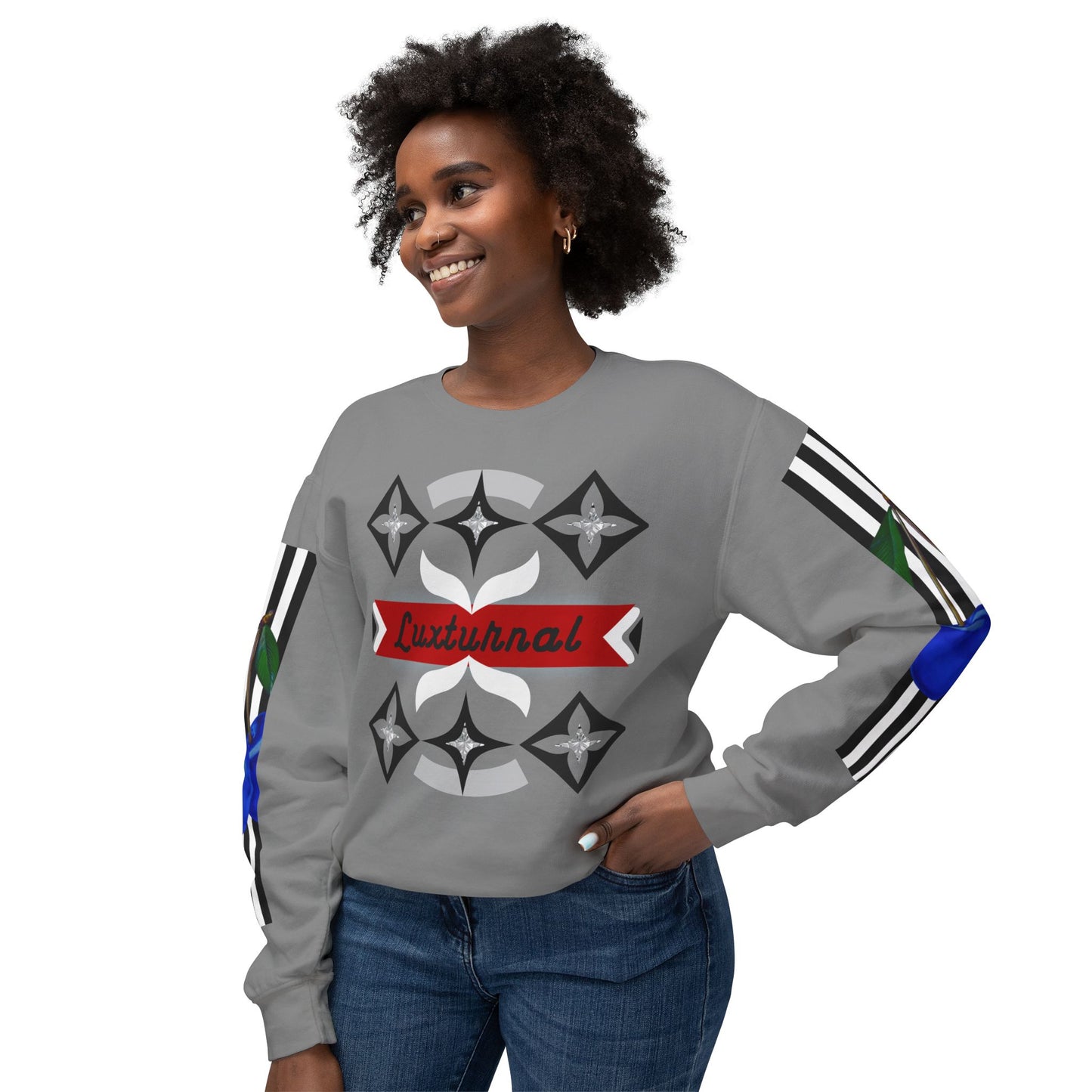 Luxturnal Posh© Deluxe American Made Comfort Relaxed Premium Cotton Lightweight Crewneck Sweatshirt Unisex In Paparazzi