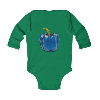 Pepper Blue© Super Soft Infant Long Sleeve Bodysuit 100% Deluxe Premium Cotton From American Boutique