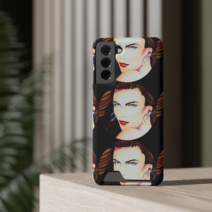 Lady Print© Limited Edition Slim Lightweight DuraFlex© Safe Impact Resistant Phone Case With Card Holder Compatible with iPhone 13, and Samsung Galaxy S21, S22 models