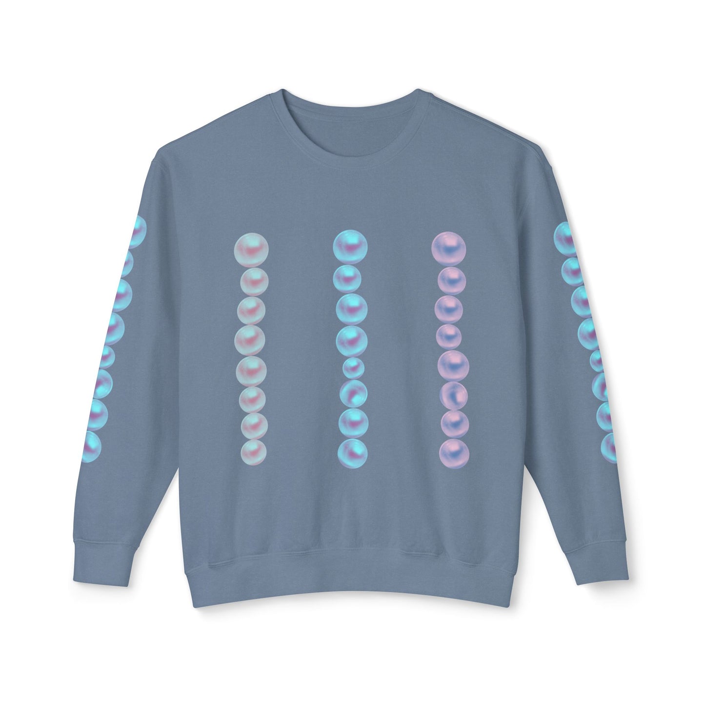 Posh Pearls© Deluxe American Made Comfort Relaxed Premium Cotton Lightweight Crewneck Sweatshirt Unisex