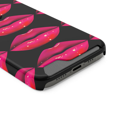 Lip Drip© Limited Edition Slim Lightweight DuraFlex© Safe Impact Resistant Phone Case With Card Holder Compatible with iPhone 13, and Samsung Galaxy S21, S22 models