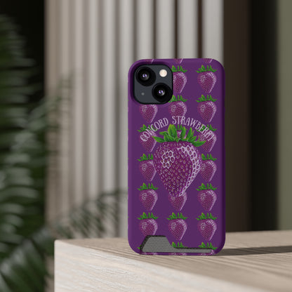 Concord Strawberry© Limited Edition Slim Lightweight DuraFlex© Safe Impact Resistant Phone Case With Card Holder Compatible with iPhone 13, and Samsung Galaxy S21, S22 models