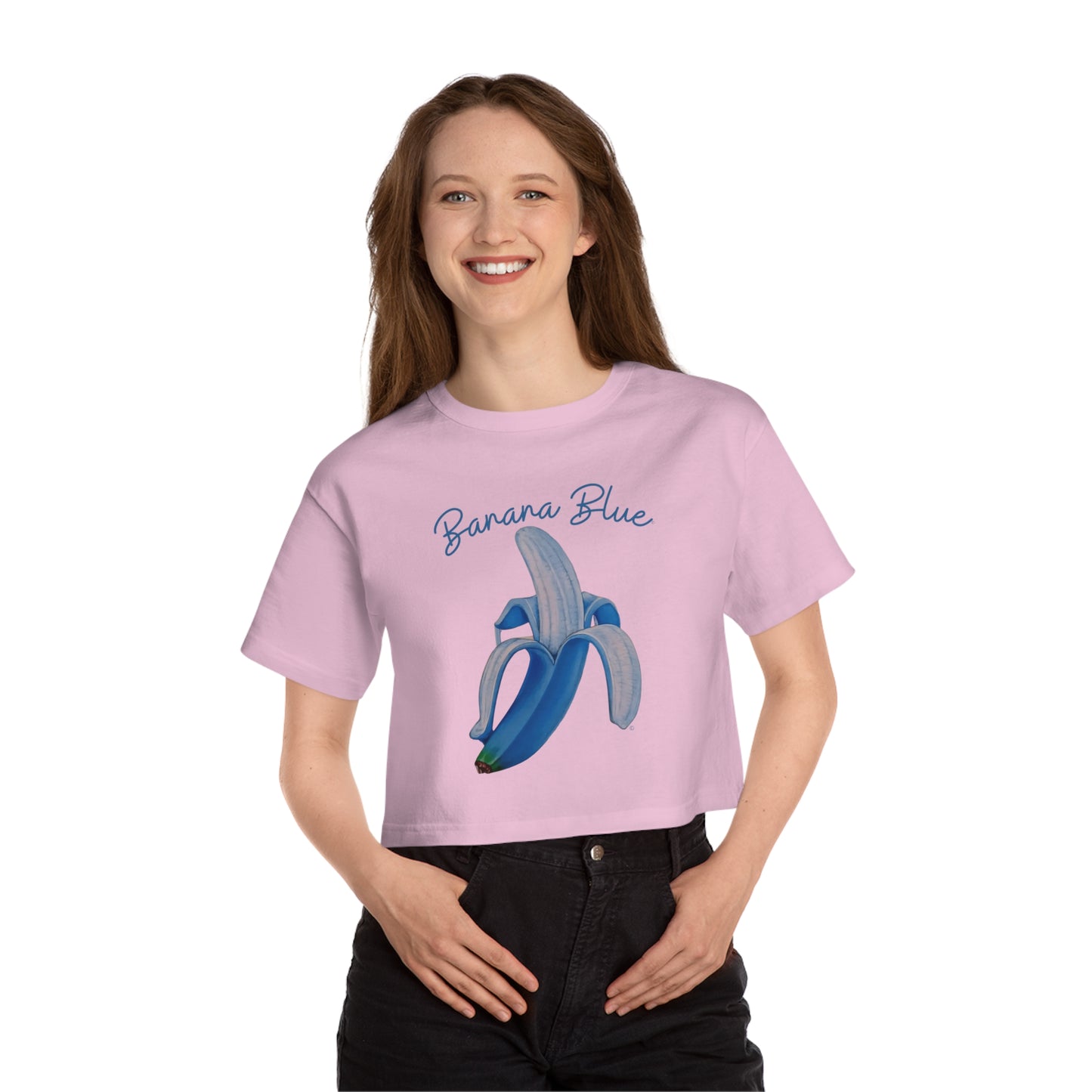 Banana Blue© Deluxe Premium 100% Cotton Champion Women's Heritage Super Soft Town And Country Cropped T-Shirt