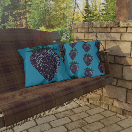 Concord Strawberry© European Soft Stylish Porch Comfort Plush Outdoor Anti-Mold All Weather Easy Clean All Year Square Pillows