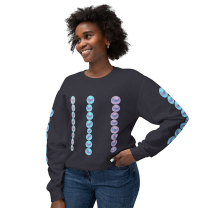 Posh Pearls© Deluxe American Made Comfort Relaxed Premium Cotton Lightweight Crewneck Sweatshirt Unisex