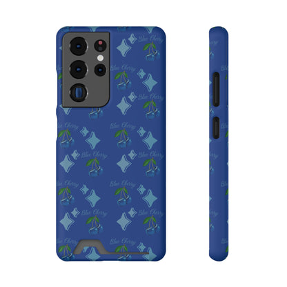 Blue Cherry© Limited Edition Slim Lightweight DuraFlex© Safe Impact Resistant Phone Case With Card Holder Compatible with iPhone 13, and Samsung Galaxy S21, S22 models