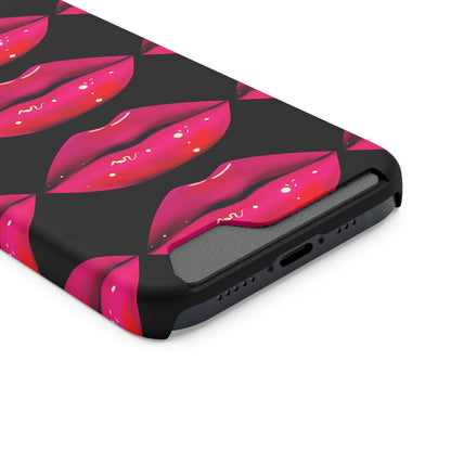 Lip Drip© Limited Edition Slim Lightweight DuraFlex© Safe Impact Resistant Phone Case With Card Holder Compatible with iPhone 13, and Samsung Galaxy S21, S22 models