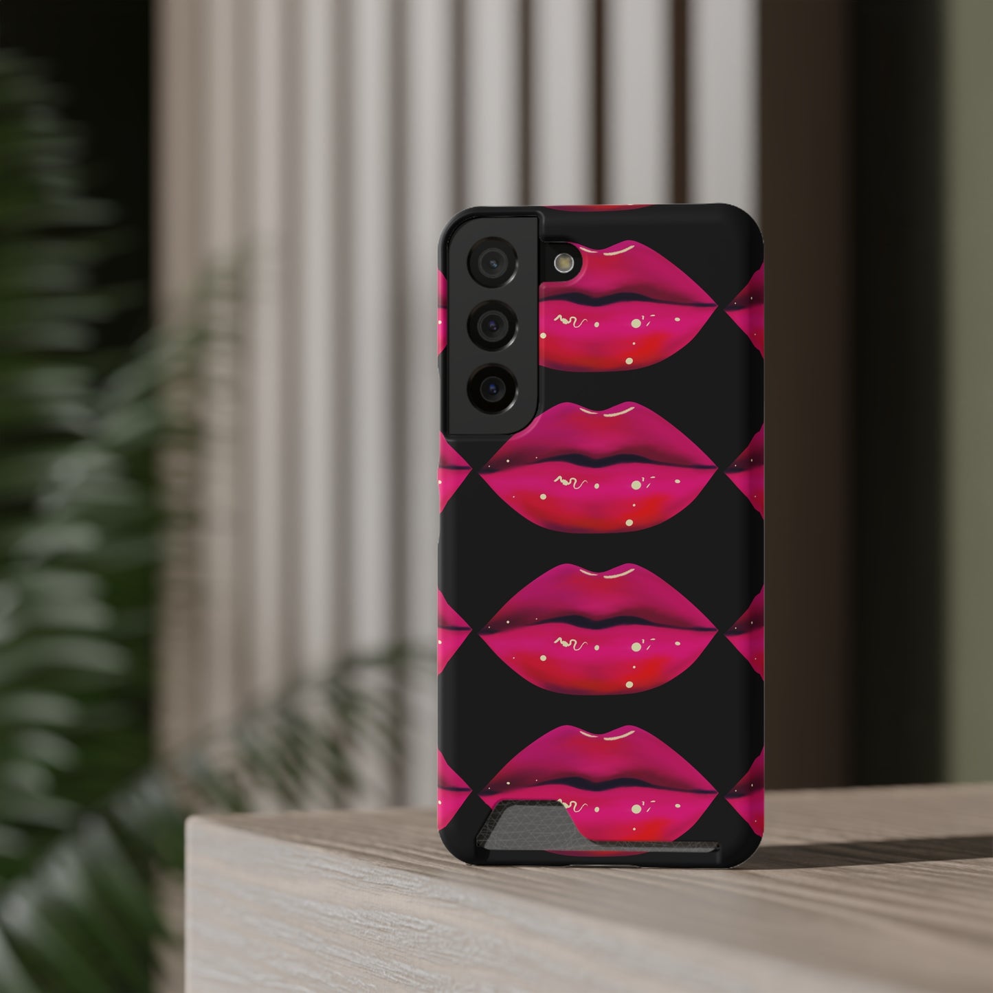 Lip Drip© Limited Edition Slim Lightweight DuraFlex© Safe Impact Resistant Phone Case With Card Holder Compatible with iPhone 13, and Samsung Galaxy S21, S22 models