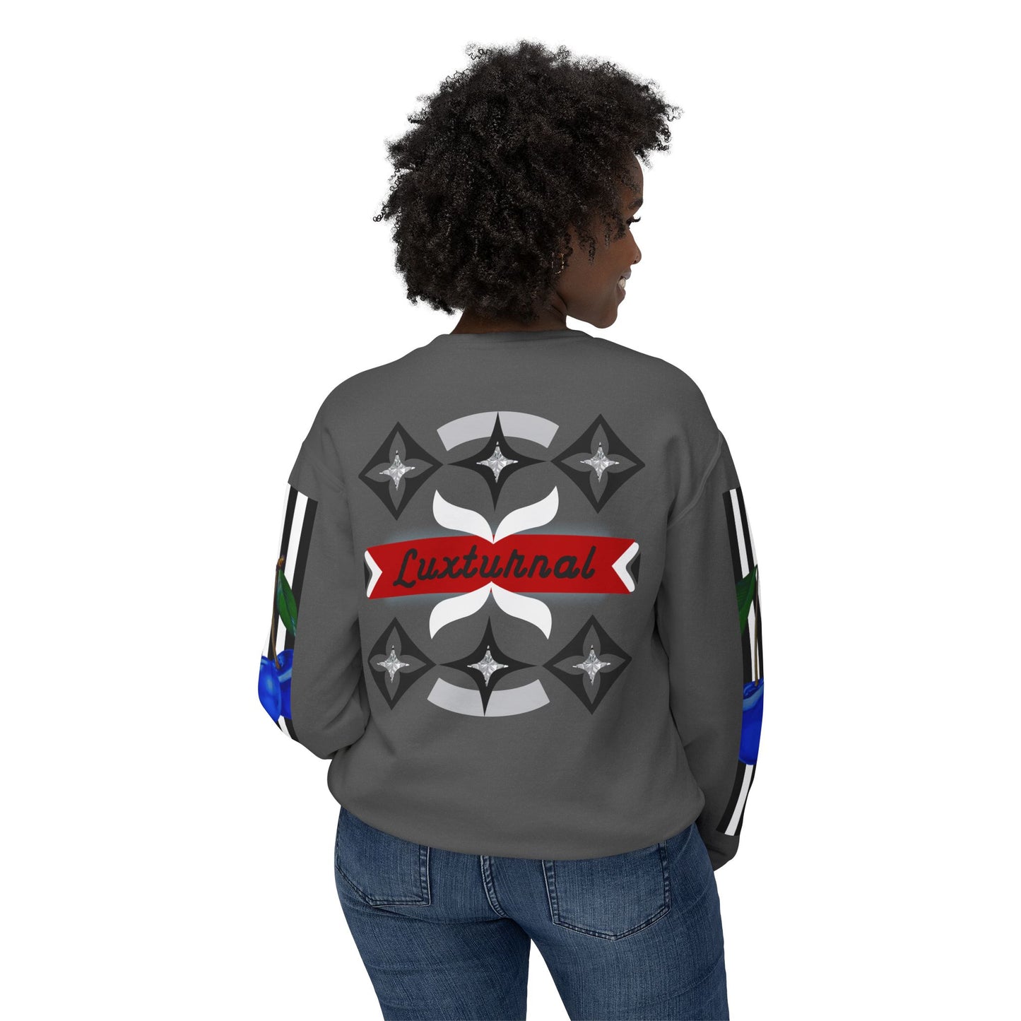 Luxturnal Posh© Deluxe American Made Comfort Relaxed Premium Cotton Lightweight Crewneck Sweatshirt Unisex In Paparazzi