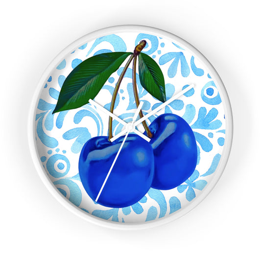 Blue Cherry© Wall Clock