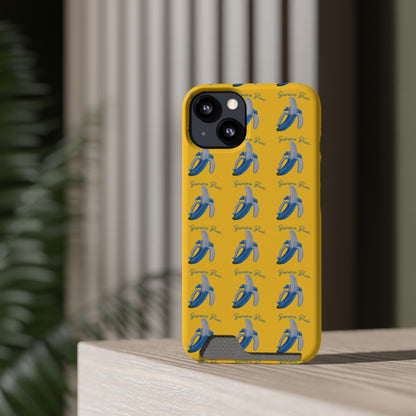 Banana Blue© Slim Lightweight DuraFlex© Safe Impact Resistant Phone Case With Card Holder Compatible with iPhone 13, and Samsung Galaxy S21, S22 models