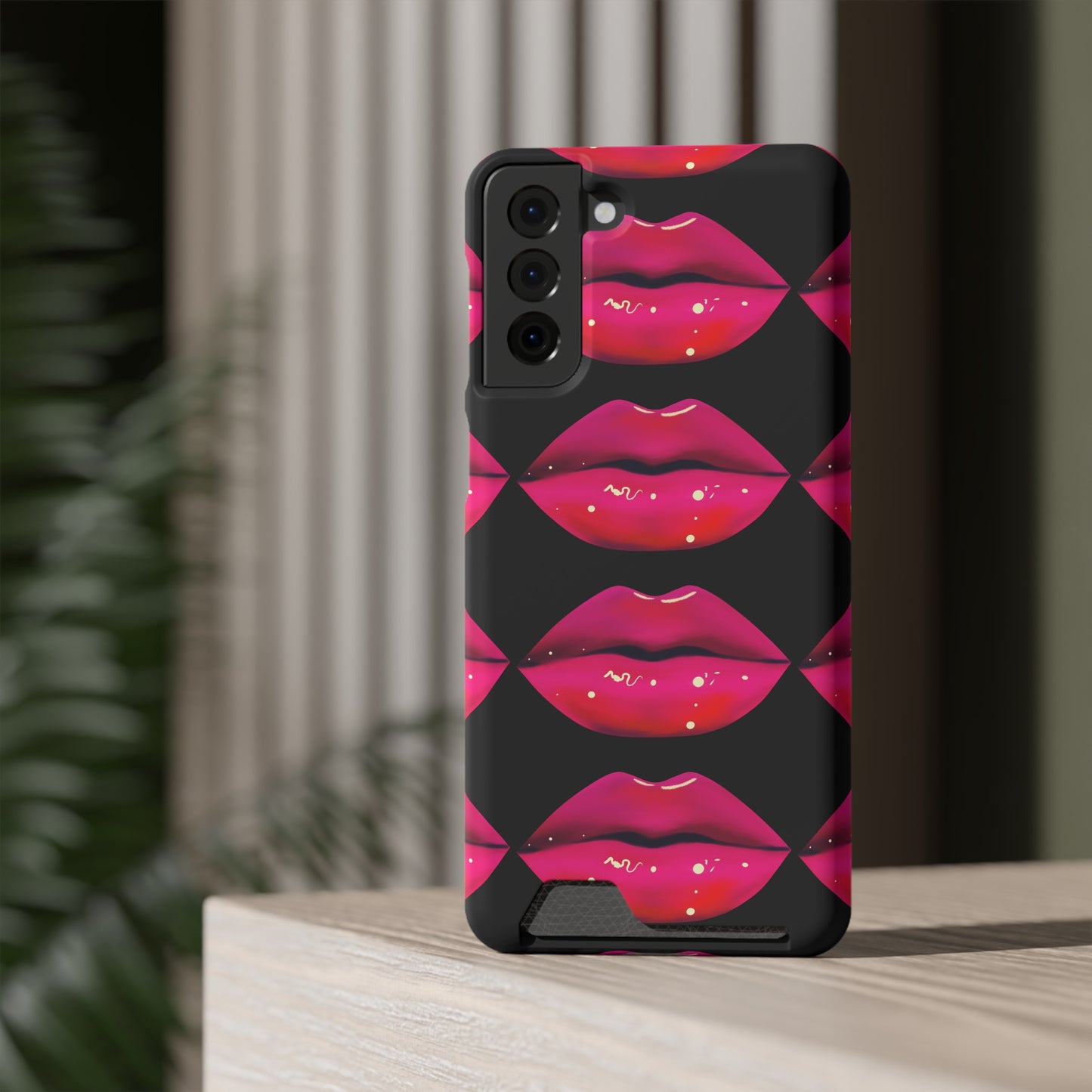 Lip Drip© Limited Edition Slim Lightweight DuraFlex© Safe Impact Resistant Phone Case With Card Holder Compatible with iPhone 13, and Samsung Galaxy S21, S22 models