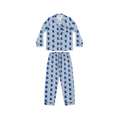 Apple Blue© Women's European Silk Boutique Super Luxurious Premium Royal Satin Pajamas In Swiss Chalet