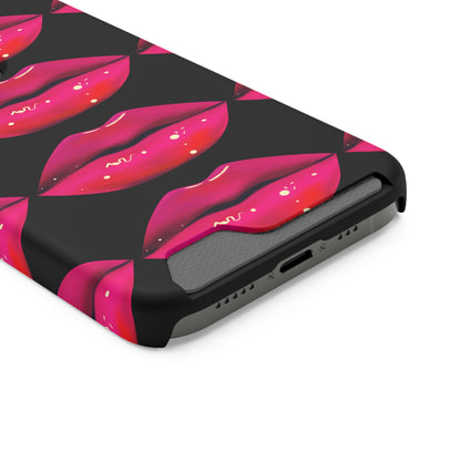 Lip Drip© Limited Edition Slim Lightweight DuraFlex© Safe Impact Resistant Phone Case With Card Holder Compatible with iPhone 13, and Samsung Galaxy S21, S22 models