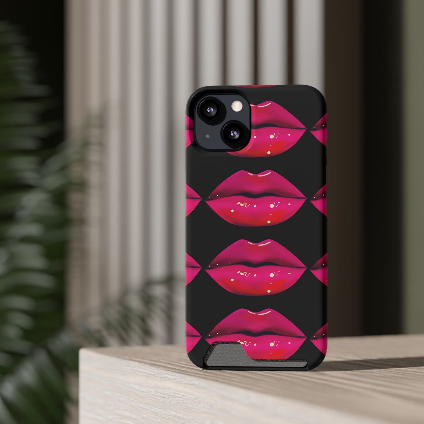 Lip Drip© Limited Edition Slim Lightweight DuraFlex© Safe Impact Resistant Phone Case With Card Holder Compatible with iPhone 13, and Samsung Galaxy S21, S22 models