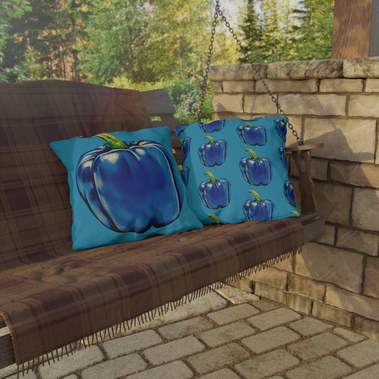 Pepper Blue© European Soft Stylish Porch Comfort Plush Outdoor Anti-Mold All Weather Easy Clean All Year Square Pillows