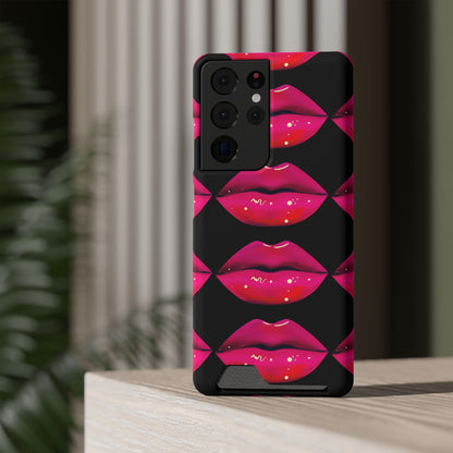 Lip Drip© Limited Edition Slim Lightweight DuraFlex© Safe Impact Resistant Phone Case With Card Holder Compatible with iPhone 13, and Samsung Galaxy S21, S22 models