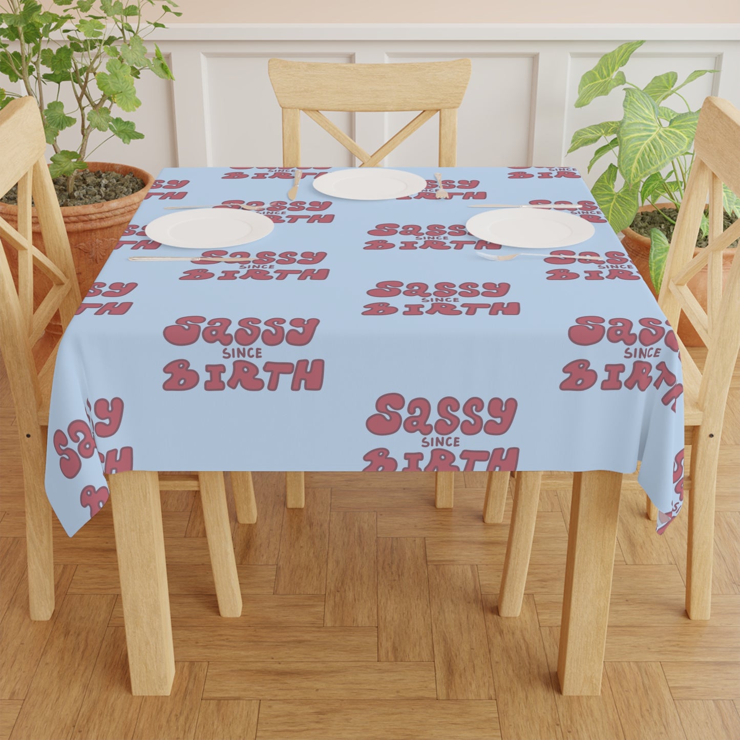 Sassy Since Birth© Limited Edition Deluxe Design Signature Party Tablecloth In Blue Sky BBQ Pool Party Birthday Surprise