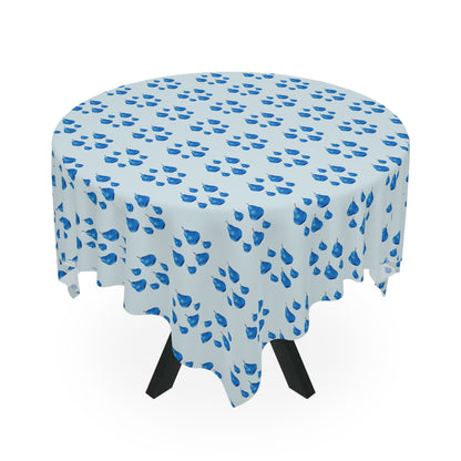 Pear Blue© Pop Deluxe Design Posh Soft And Light Tablecloth In Dove Tail Classic Grey/Blue